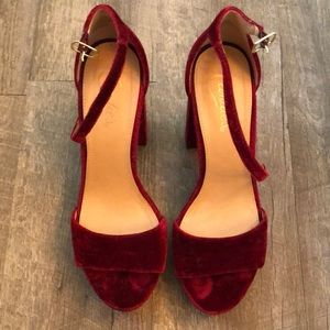 Candies chunky velvet heels